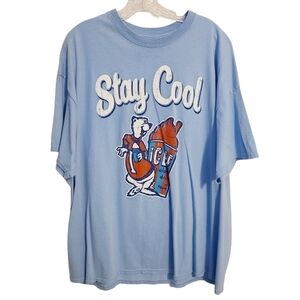ICEE | Men's Classic Sky Blue "Stay Cool" Novelty T-Shirt (Size 2XL)